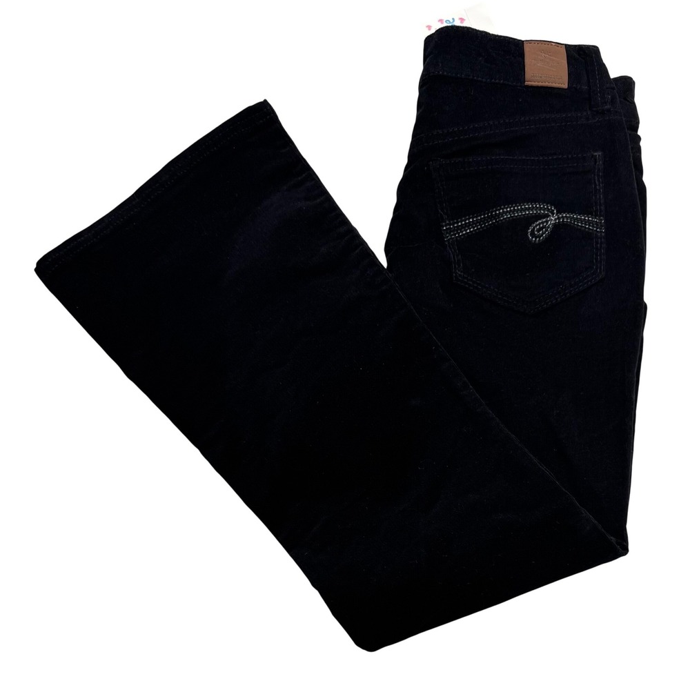 Justice Girls Black Corduroy Flare Pants‎ Size 12.5